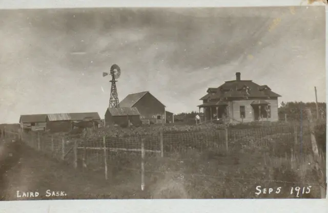 Farmstead with windmill and house, Laird